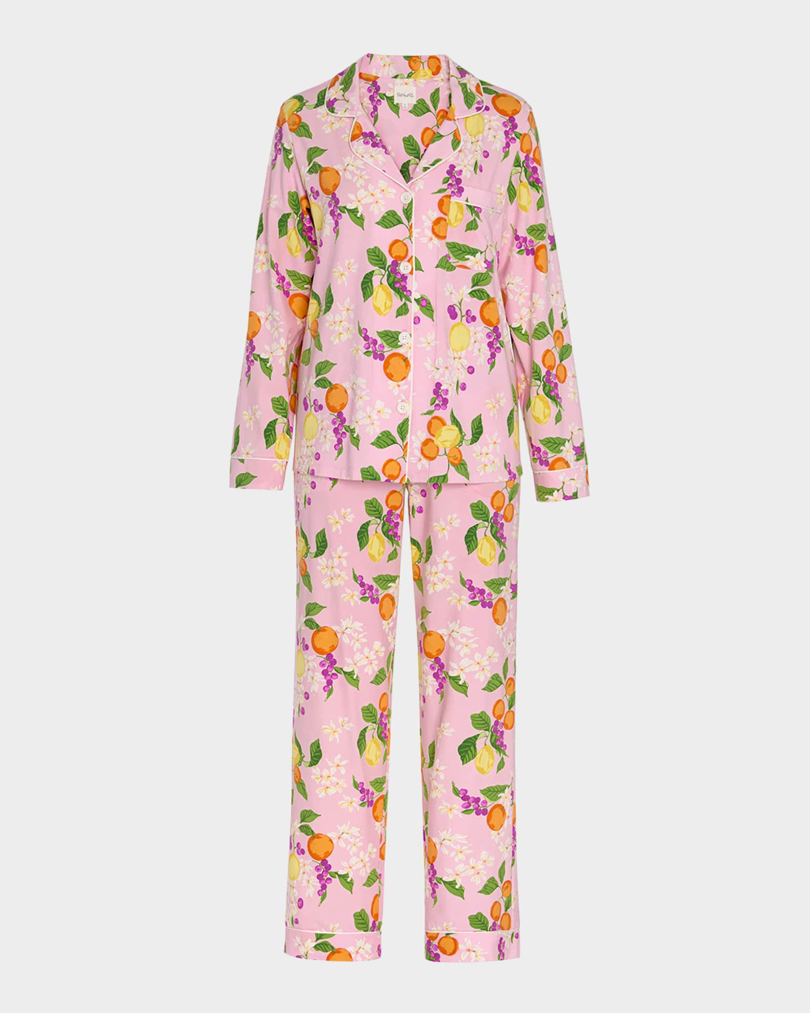 Fruit-Print Organic Cotton Jersey Pajama Set | Neiman Marcus