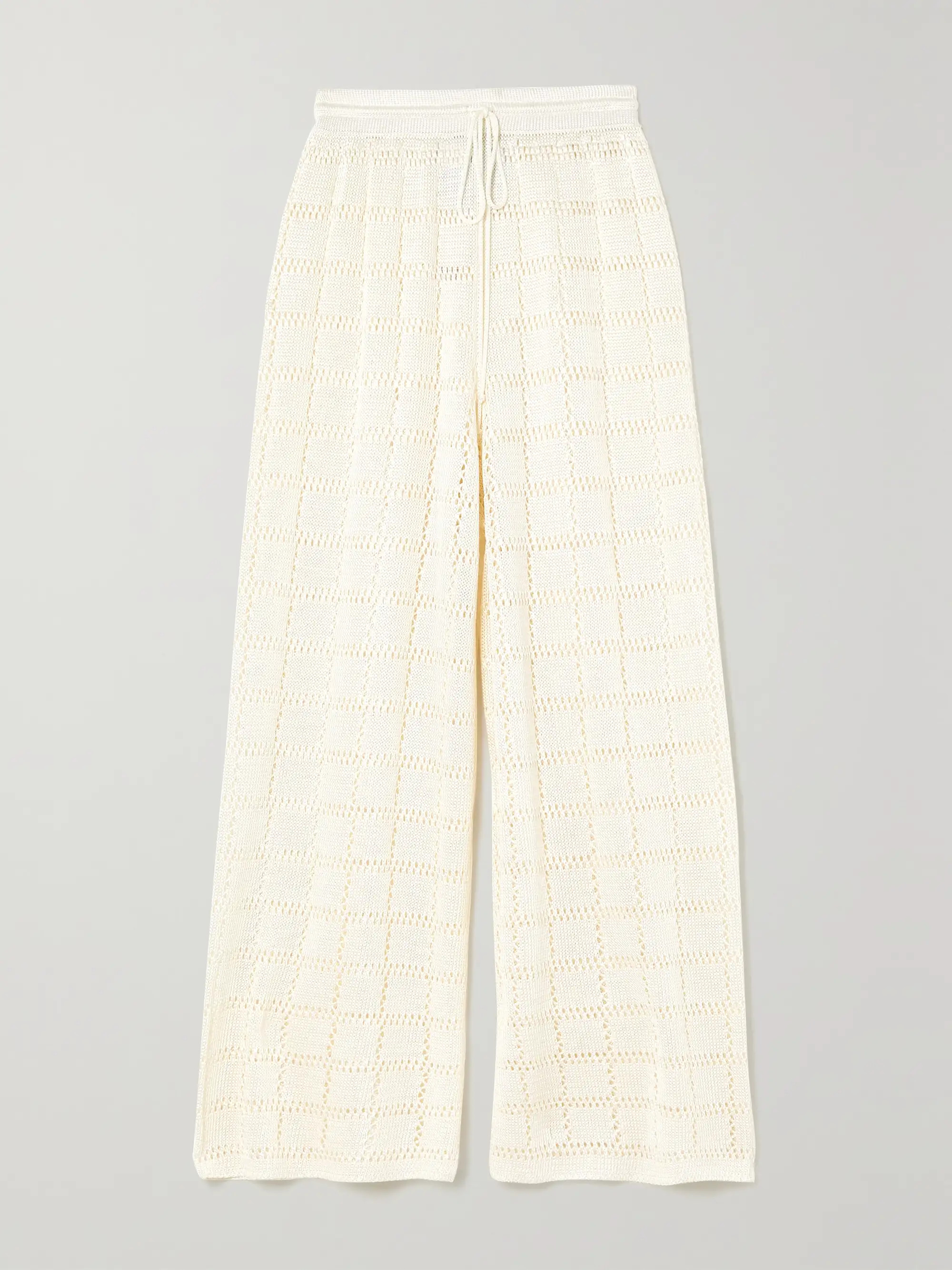 CALLE DEL MAR + NET SUSTAIN Cropped crochet-knit wide-leg pants | NET-A-PORTER | NET-A-PORTER (US)