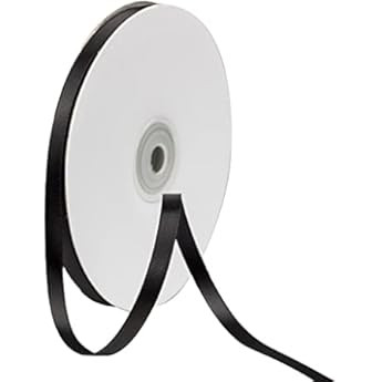 Ribbli Double Faced Black Satin Ribbon,1/4” x Continuous 25 Yards,Use for Bows Bouquet,Gift Wra... | Amazon (US)