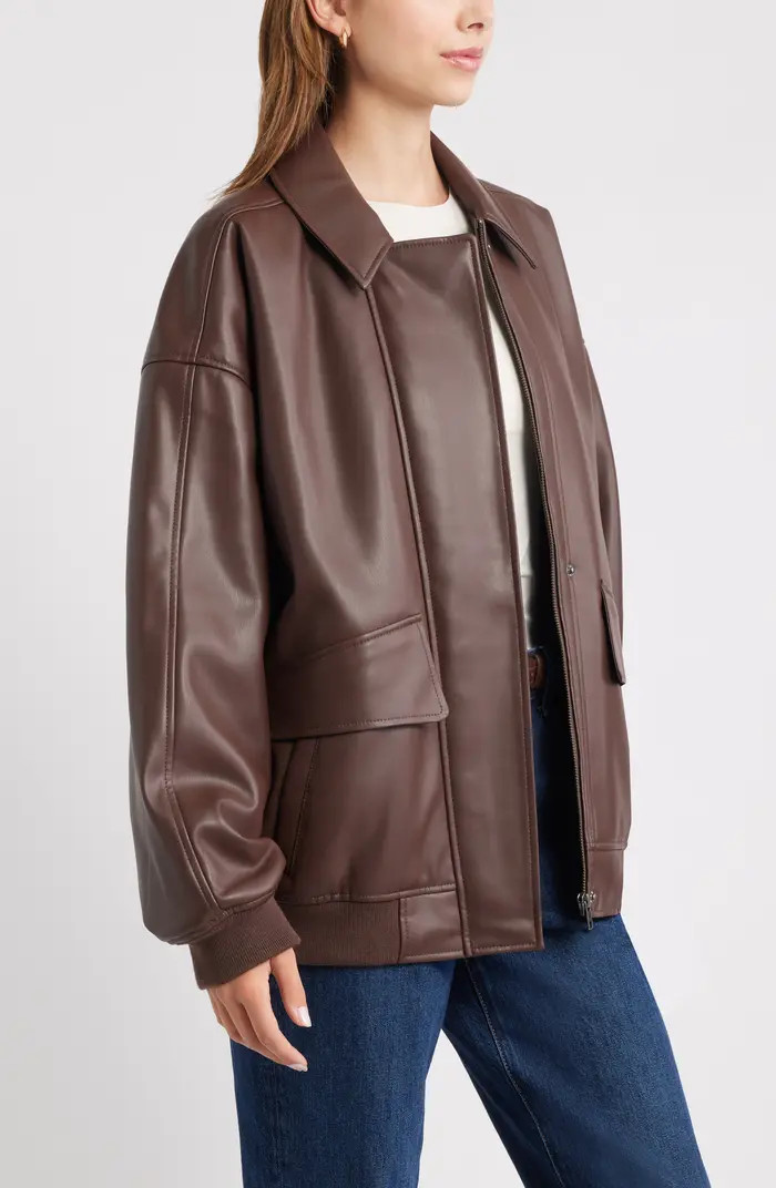 Oversize Faux Leather Jacket | Nordstrom