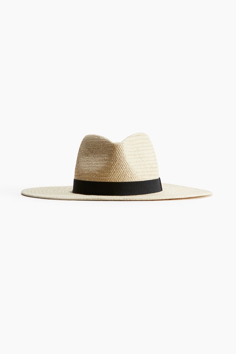 Straw Fedora Hat - Light beige - Ladies | H&M US | H&M (US + CA)