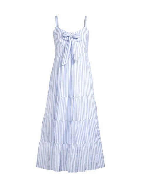 Stasia Pinstripe Tiered Midi-Dress | Saks Fifth Avenue