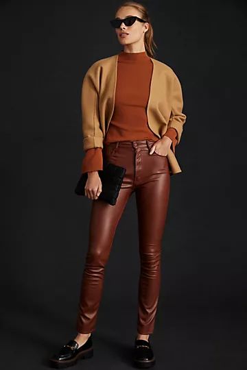 MOTHER High-Rise Faux Leather Skinny Jeans | Anthropologie (US)