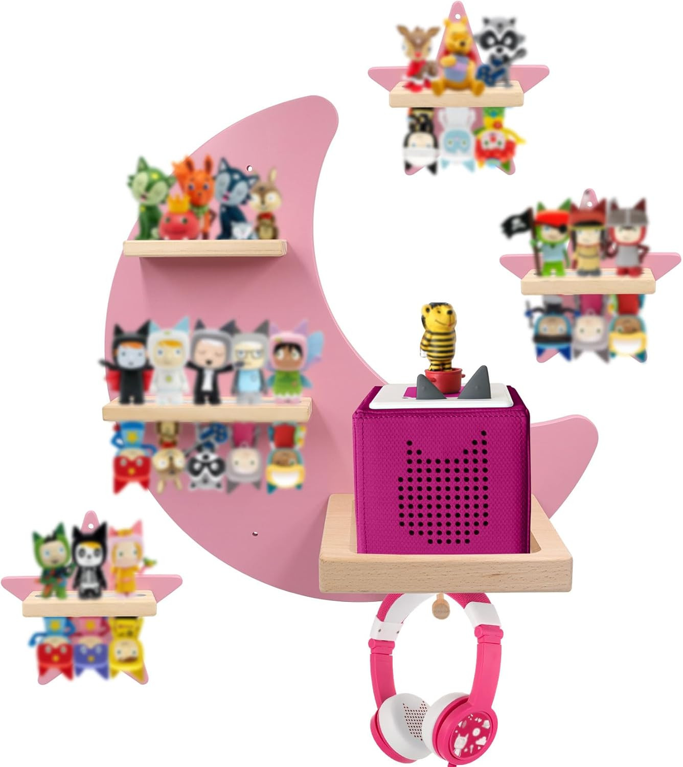 for Toniebox Starter Tonie Shelf Wall Mounted Set of 4 (Moon and 3 Stars),Tonies Figures Tonies S... | Amazon (US)