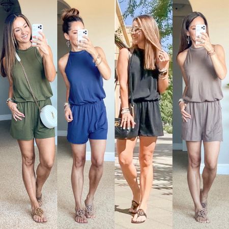 My favorite romper from Amazon!  size small. It's so comfy and it has pockets!  I linked my favorite strapless bra and affordable crossbody options. It’s the perfect vacation travel outfit  

#LTKstyletip #LTKtravel #LTKunder50