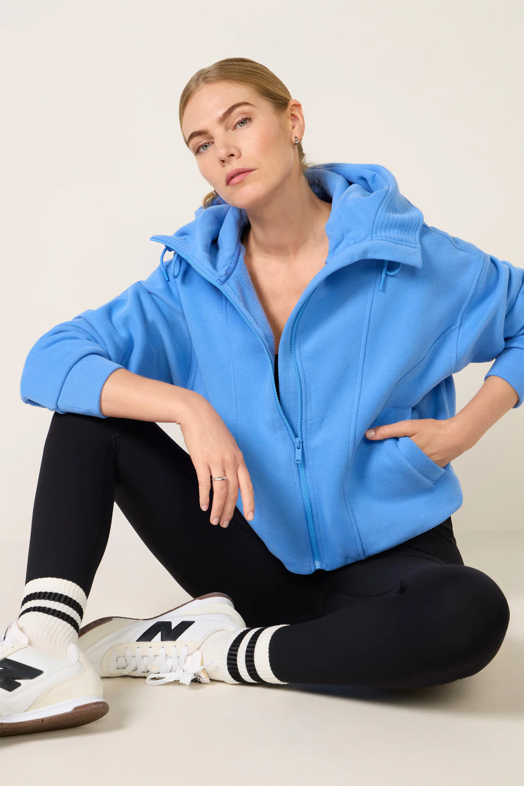 Cotton Fleece Zip Up Hoodie | Evereve