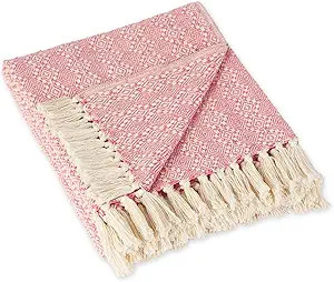 DII Diamond Stitch Woven Throw, Organic Modern, 50 x 60, Rose | Amazon (US)