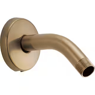 Gold 6 in. Shower Arm and Flange in Champagne Bronze | The Home Depot