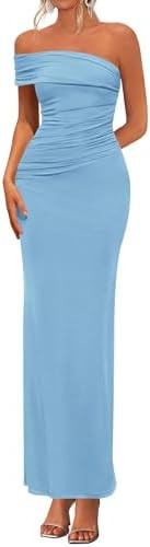 PRETTYGARDEN Women's 2026 Wedding Guest Cocktail Dresses One Off the Shoulder Ruched Bodycon Form... | Amazon (US)