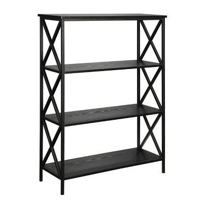 42" Tucson 4 Tier Bookcase Black - Breighton Home: Durable Melamine Surface, Metal Hardware | Target