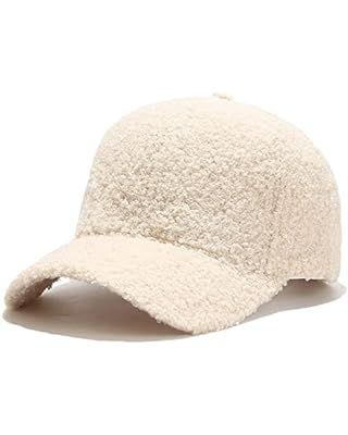 Lamb-Wool Baseball-Caps Warm-Winter Teddy-Fleece Hip-Hop Cap for Men Women Outdoor Travel (22"-22... | Amazon (US)
