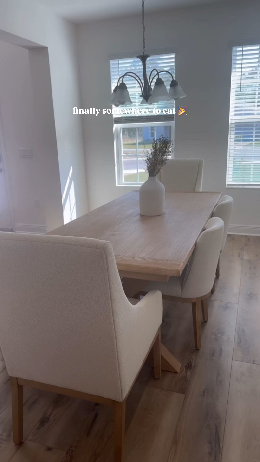 I’m obsessed with this updated farmhouse look for our dining room! I’m on the hunt for a rug, chandelier, and table runner. I’ll link those soon!

#LTKHome