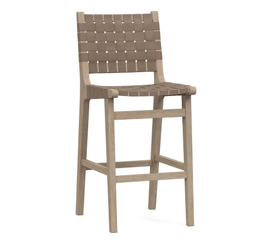 Fenton Woven Leather Bar & Counter Stools | Pottery Barn (US)
