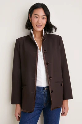 Chocolate Torte Velvet Trim Dalton Jacket | Tuckernuck (US)