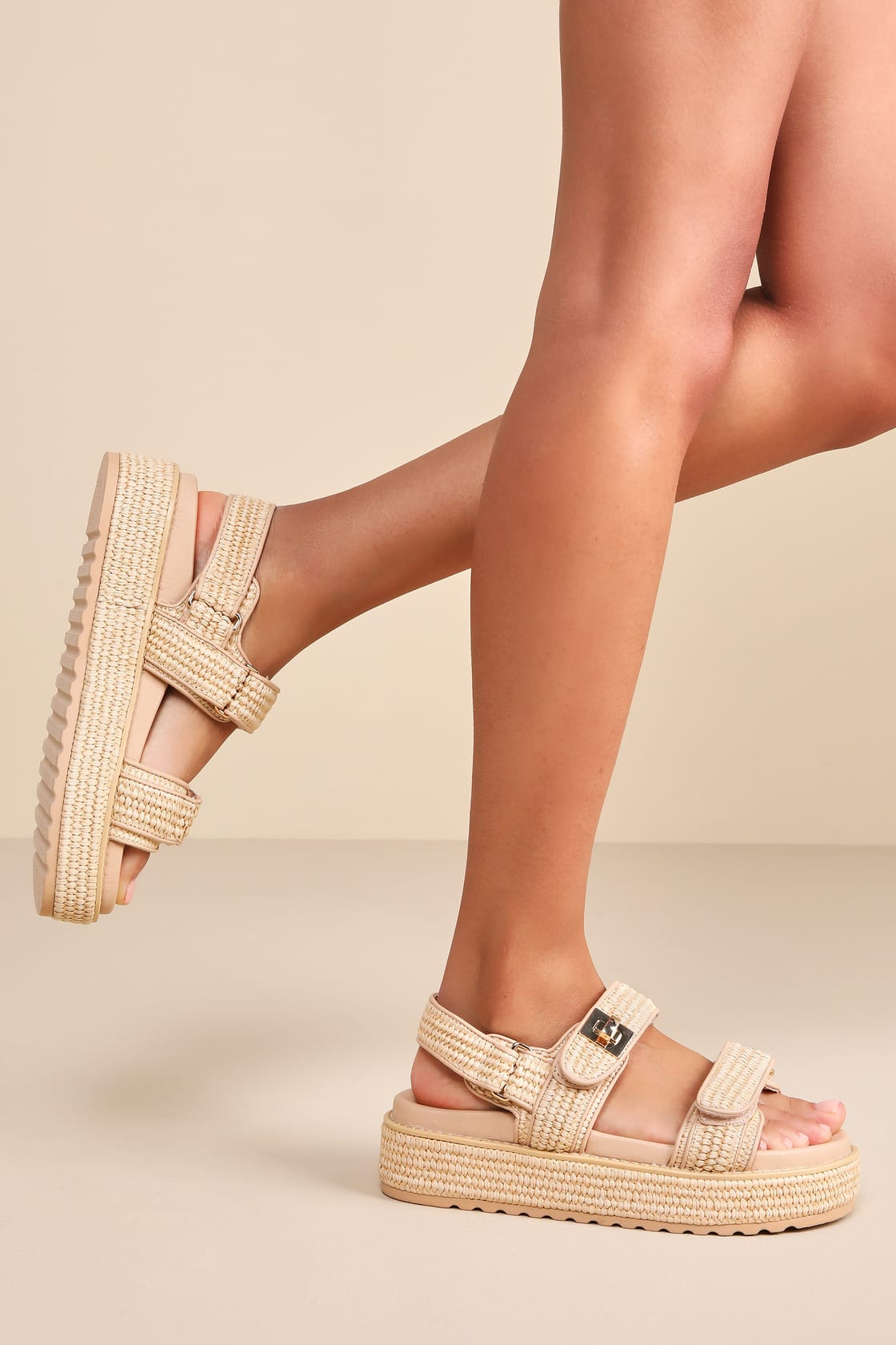Bigmona Natural Raffia Slingback Flatform Sandals | Lulus