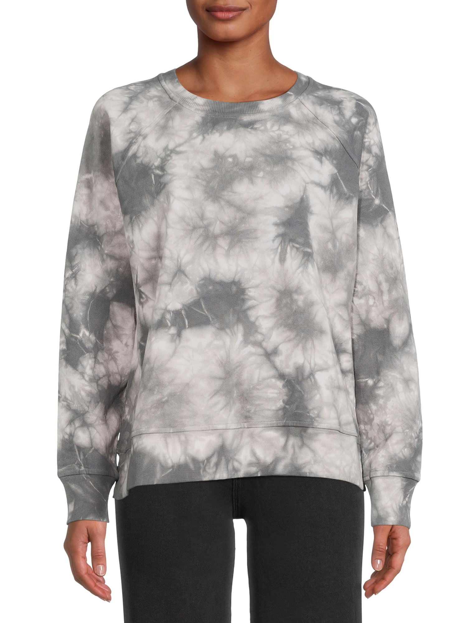 Time & Tru Women's Fashion Tie-Dye Raglan Sweatshirt - Walmart.com | Walmart (US)