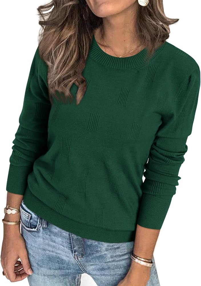 Arach&Cloz Womens Knit Sweater Long Sleeve Pullover Tops Trendy Dressy Casual Business Spring Clo... | Amazon (US)