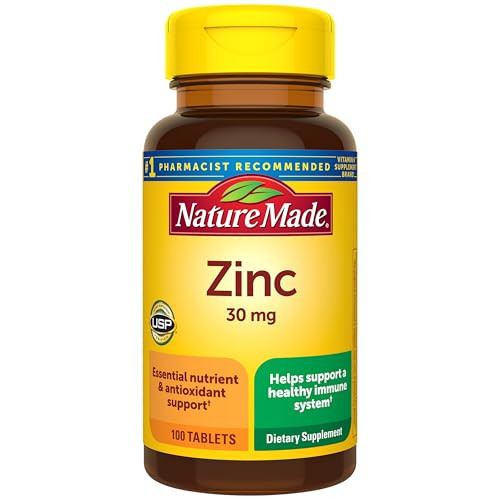 Nature Made Zinc 30 mg, Zinc Supplements for Men & Women, Dietary Supplement for Immune Health and Antioxidant Support, 100 Tablets, 100 Day Supply | Amazon (US)