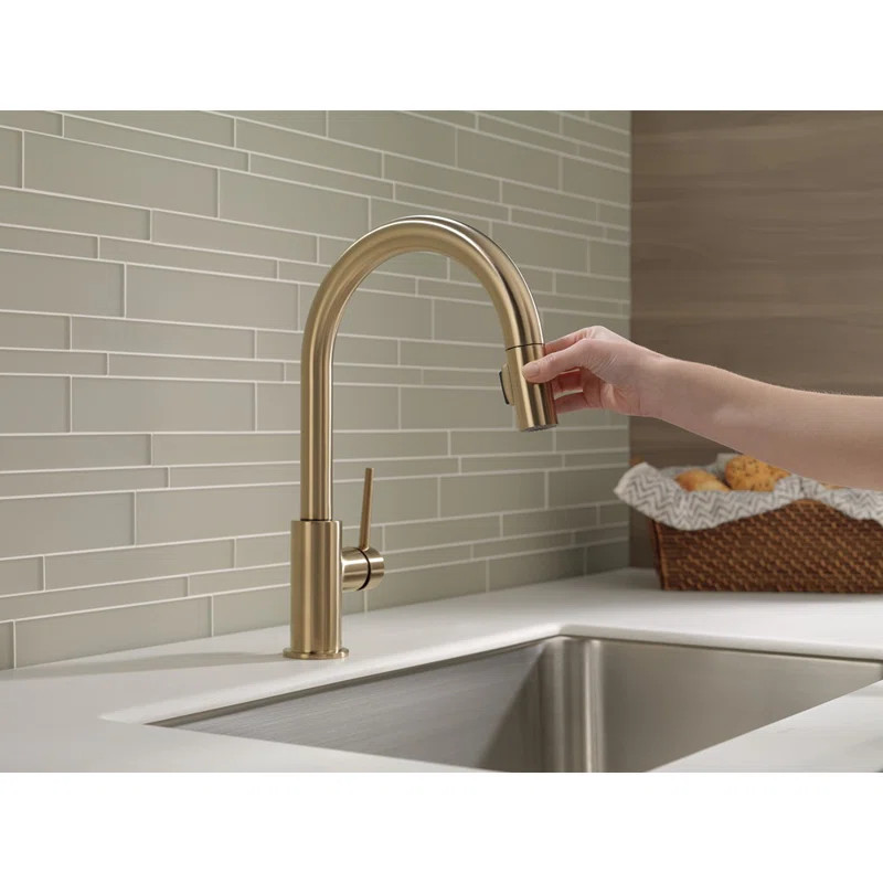 Trinsic Pull Down Sprayer Kitchen Sink Faucet, Single Handle Kitchen Faucet | Wayfair North America