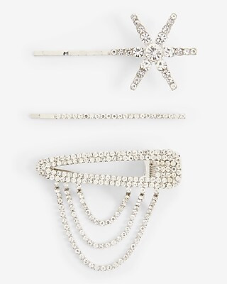 Set Of 3 Rhinestone Celestial Clips | Express