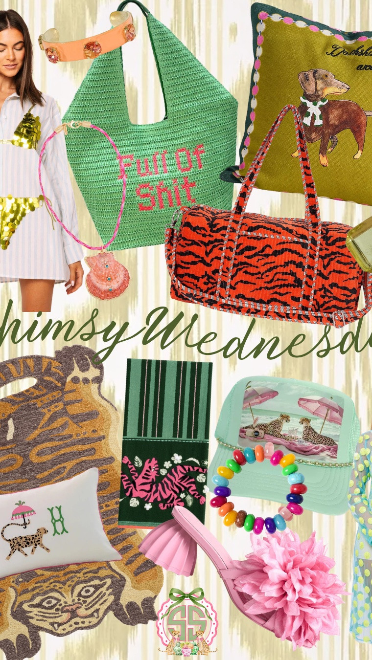 ✨ WHIMSY WEDNESDAY ✨
Today’s roundup is giving colorful coastal grandma meets maximalist southern charm… and I’m completely obsessed. 💚🩷🐆

From cheeky needlepoint pillows to the CUTEST statement accessories, these finds are for the girls who believe more color is always the answer. 🎀✨

My favorites this week:
• the “Full of Shit” crochet tote 😂
• that pink flower heel 🌸
• the dachshund pillow 🐶
• and the sequin bikini coverup moment because extra is a lifestyle 💅

Everything is linked in my LTK + storefront for easy shopping! Which one is YOUR favorite? 👀👇

#WhimsyWednesday #LTKStyle #ColorfulHome #GrandmillennialStyle #EclecticDecor #SouthernStyle #StatementStyle #ColorfulFashion #AmazonFinds #PreppyStyle #CoastalGrandmillennial #MaximalistStyle #SouthernGirlStaples #LTKFinds #ColorLover

#LTKHome #LTKSwim #LTKmomlife