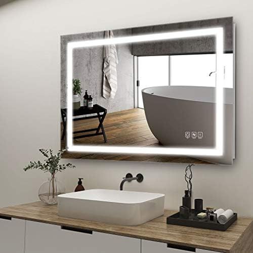 ANTEN 32x24 inch LED Lighted Bathroom Mirror, Wall Mounted Bathroom Vanity Mirror, Dimmable Touch... | Amazon (US)