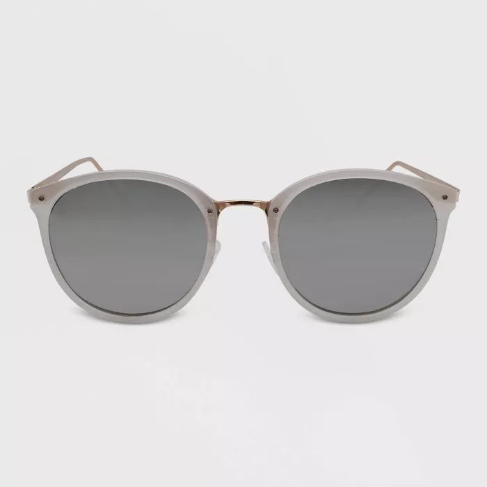 Women's Round Plastic Metal Sunglasses - A New Day™ Gold/White | Target