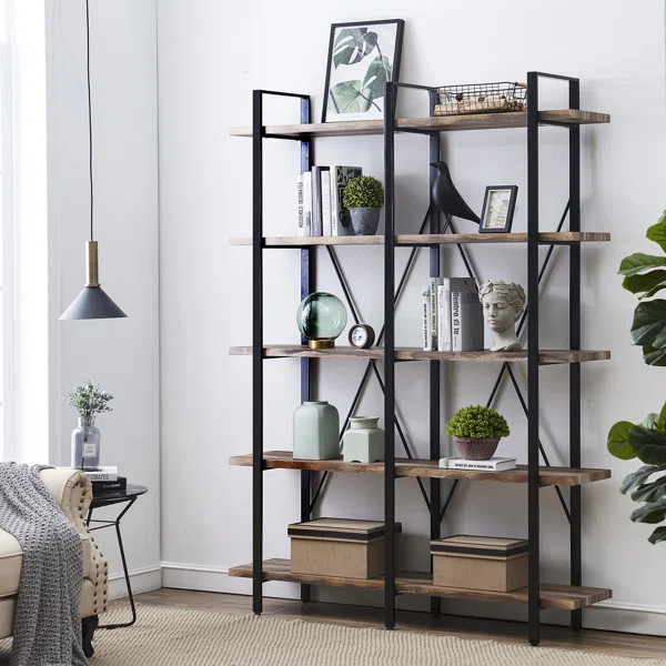 Khat 60'' W Iron Etagere Bookcase | Wayfair North America