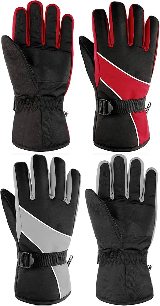 SATINIOR 2 Pairs Snow Gloves Waterproof Windproof Insulated Gloves Winter Warm Ski Gloves for Men... | Amazon (US)