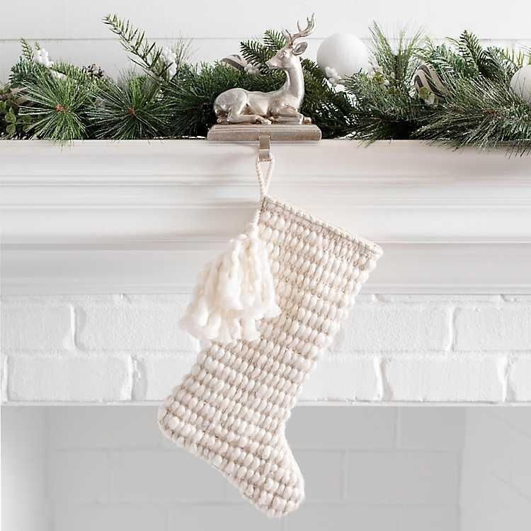 New! Cream Chunky Knit Stocking | Kirkland's Home