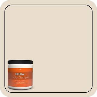 8 oz. #OR-W11 White Mocha Flat Interior/Exterior Paint & Primer Color Sample | The Home Depot