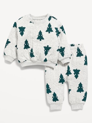 Unisex Printed Quilted Crew-Neck Sweatshirt & Jogger Pants Set for Baby | Old Navy (US)