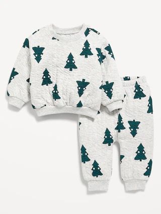 Unisex Printed Quilted Crew-Neck Sweatshirt &amp; Jogger Pants Set for Baby | Old Navy (US)