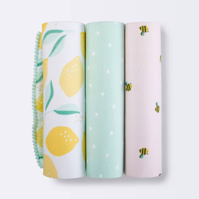 Muslin Swaddle Blanket Honeybee 3pk - Cloud Island™ Pink/Yellow | Target