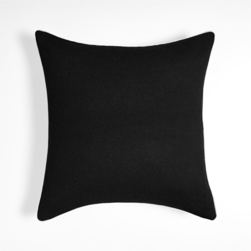 Bardot 20" Recycled Cashmere and Wool Ink Black Pillow Cover | Crate & Barrel | Crate & Barrel