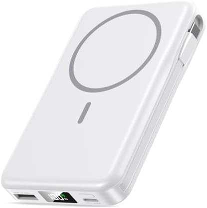 Magnetic Portable Charger, 10000mAh Power Bank, 5 in 1 Portable Charger with Built in Cable, 20W ... | Amazon (US)