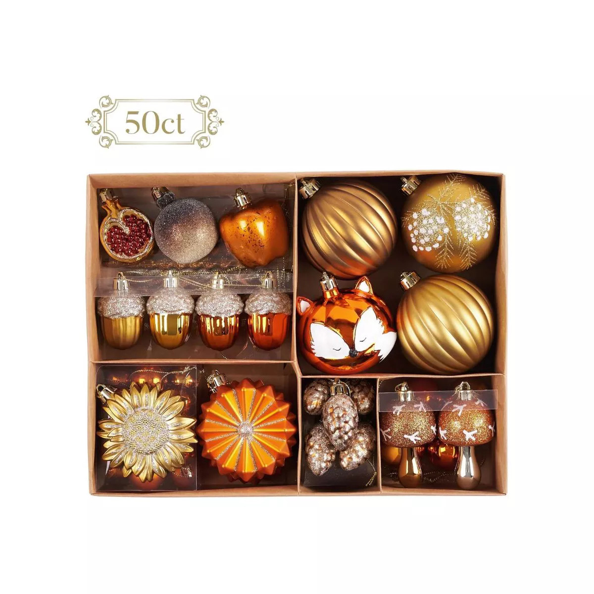50-pc Woodland Fall Christmas Tree Ornaments Set, Autumn Harvest Ornaments| OrnamentallyYou | Target