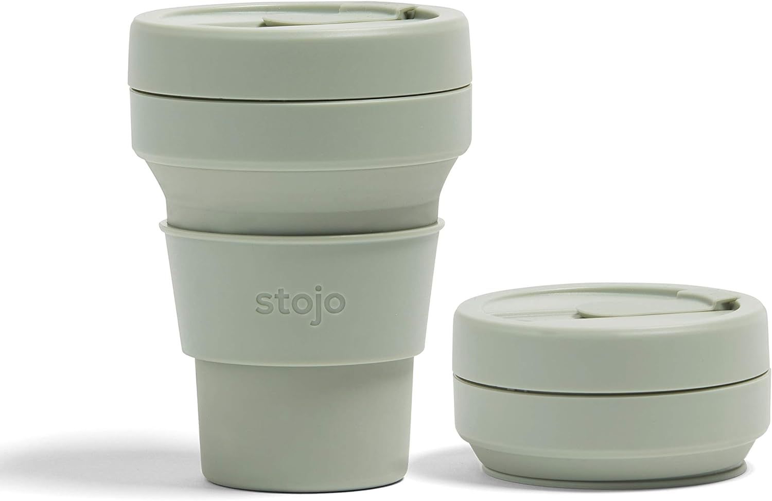 STOJO On-The-Go Collapsible Coffee Cup - 12oz / 355ml - Reusable & Foldable Silicone Travel Mug w... | Amazon (UK)