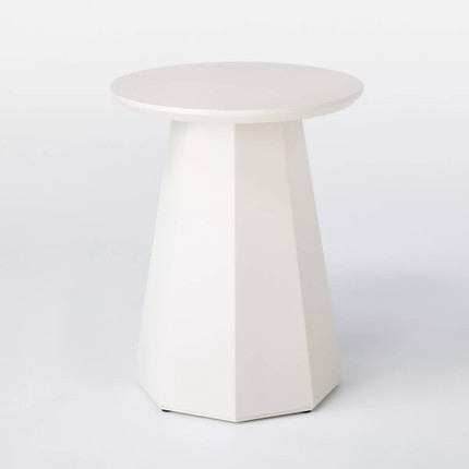Round Daffan Faceted Accent Table Cream - Threshold™ designed with Studio McGee: Pine & MDF, No...