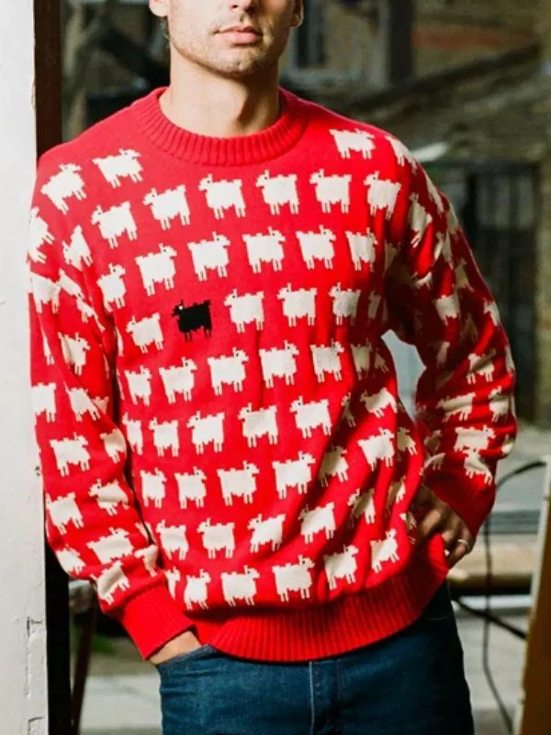 Black Sheep Sweater | Red Knitted Pullover | Unisex Jumper - Etsy | Etsy (Global)