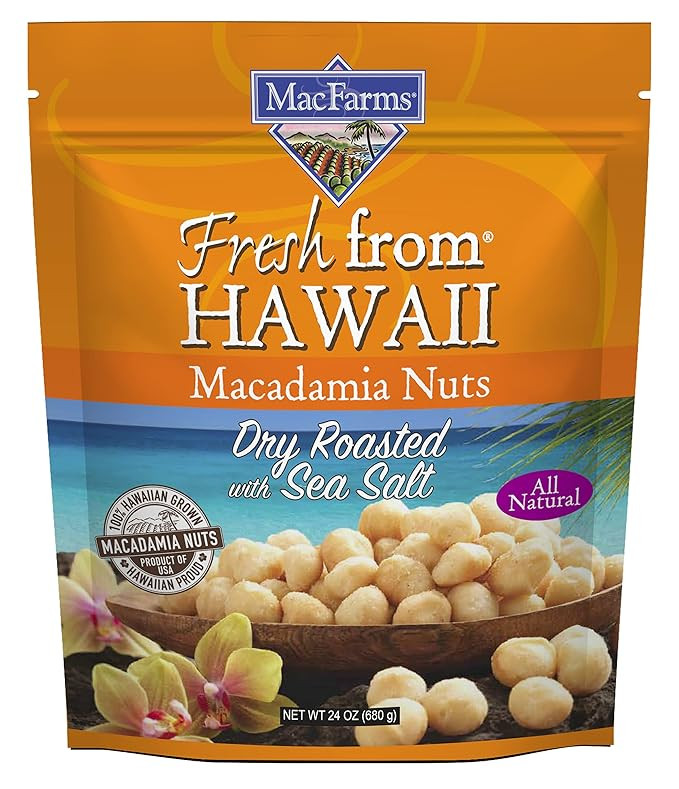 Macadamia Nuts | MacFarms Dry Roasted Macadamia Nuts 24 OZ (1 Pack) - Premium Roasted Nuts with S... | Amazon (US)