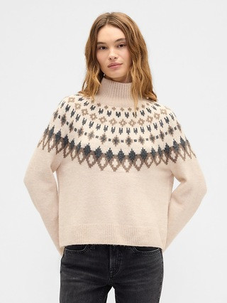 Relaxed Fair Isle Mockneck Sweater | Gap Factory