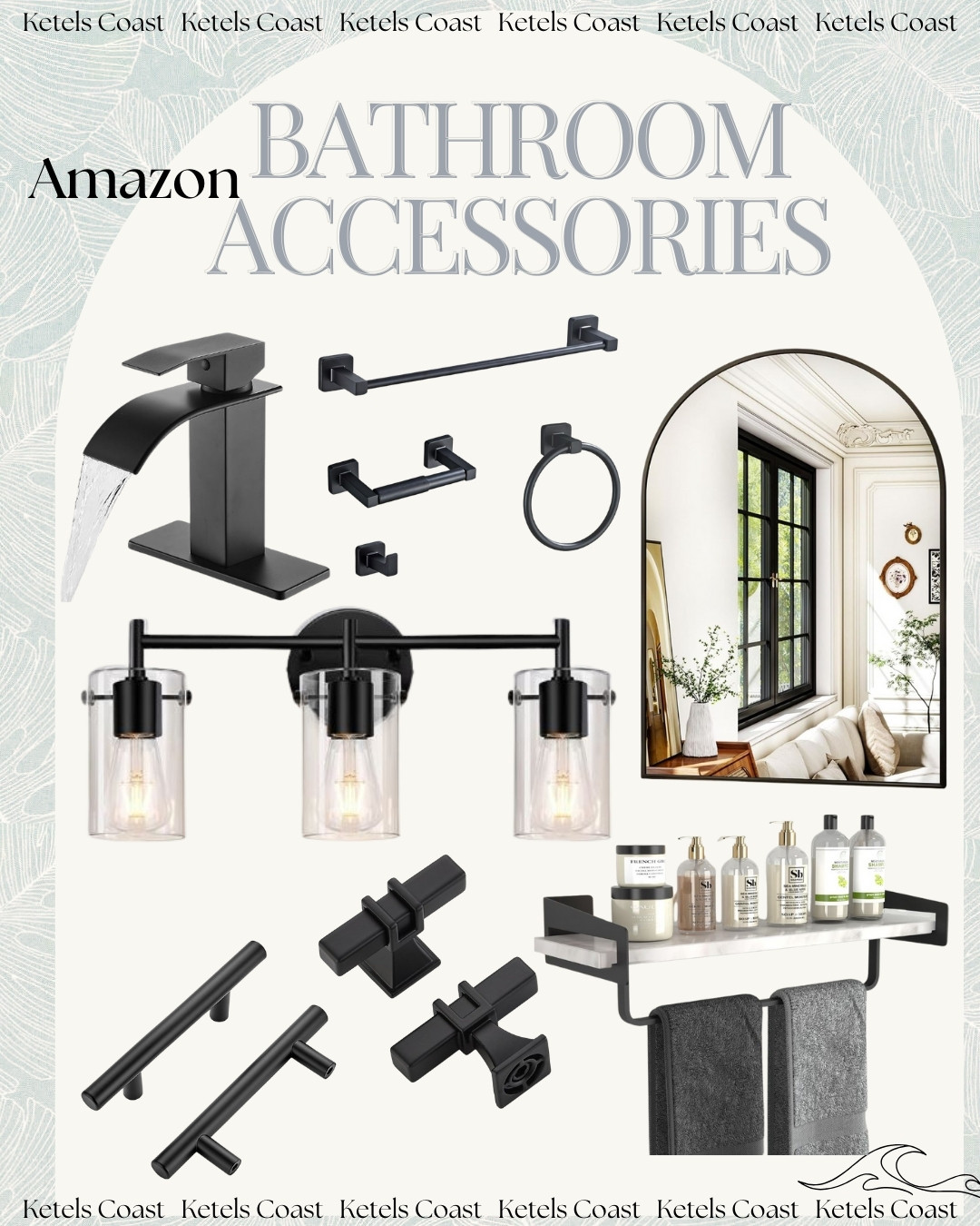 Bathroom Accessories | Black Bathroom | Black Mirror | Black Faucet | Bathroom Towel Holder | Amazon Bathroom Finds | Amazon Must Haves | Bathroom Shelf | Cabinet Pulls | New Home Build | Bathroom Light Fixtures | Ava Ketels | Ketels Coast 

#LTKFinds | LTKFamily #LTKHome 

 #LTKFindsUnder50 #LTKFindsUnder100 #LTKStyleTip