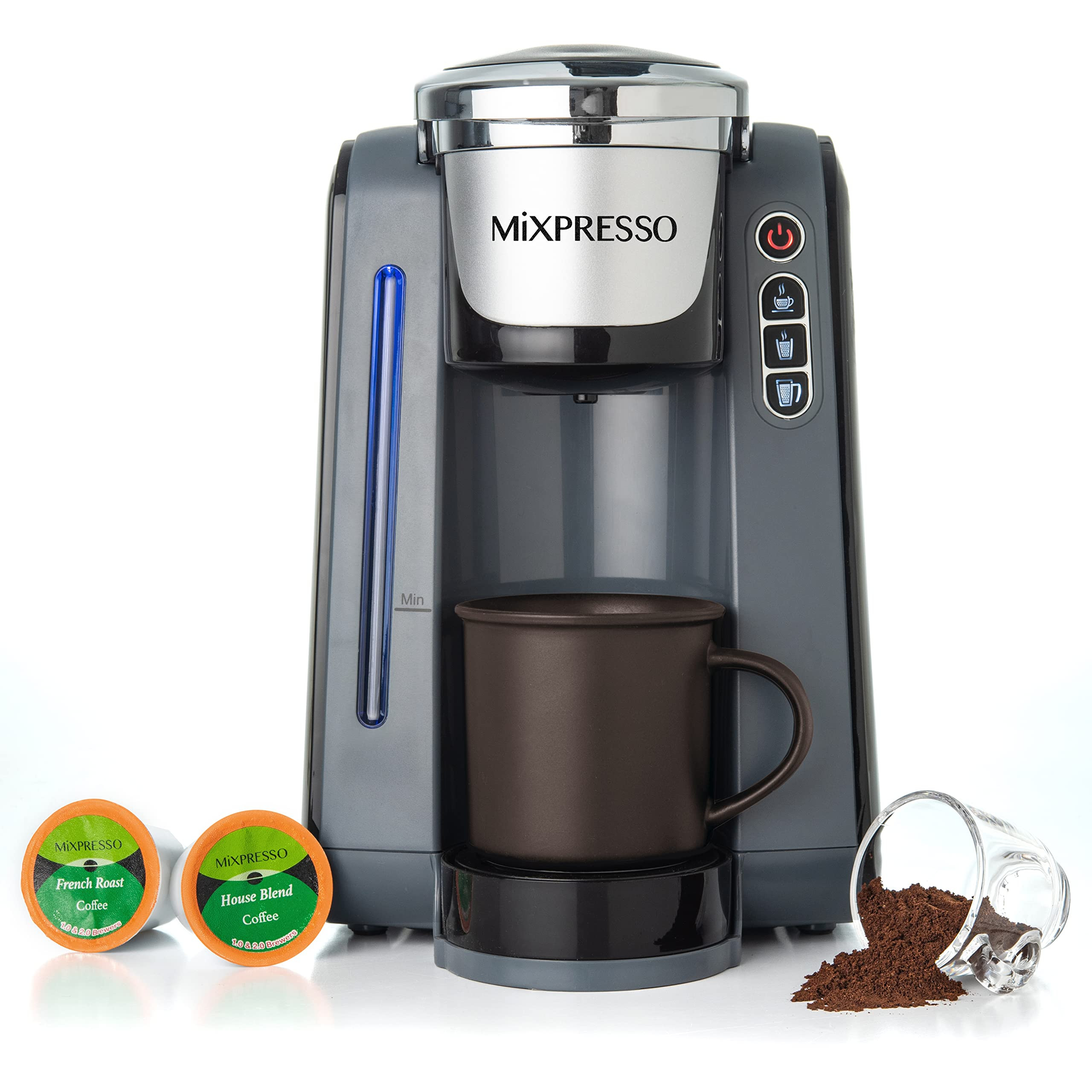 Mixpresso Single Serve Cup Coffee Maker With 4 Brew Sizes for 1.0 & 2.0 Cup Pods, Removable 45oz ... | Amazon (US)