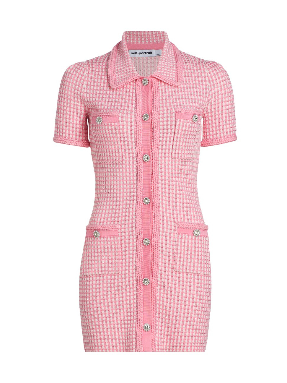 Women's Embellished Tweed Minidress - Pink - Size Large - Pink - Size Large | Saks Fifth Avenue