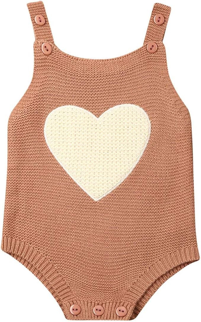 Gueuusu Newborn Baby Boy Girl Knit Pompom Romper Sleeveless Sweater Bodysuit Jumpsuit One Piece O... | Amazon (US)