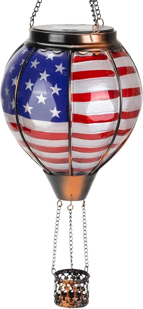 Larekook Solar Hot Air Balloon Lantern with Flame Flickering,Glass Hot Air Balloon Solar Lantern ... | Amazon (US)