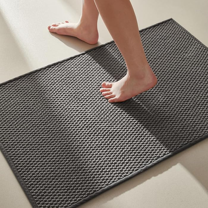 TYUU Bathroom Rugs Non Slip Washable, Super Absorbent Thin Bath Mat Small Quick Dry Low Pile Bath... | Amazon (US)