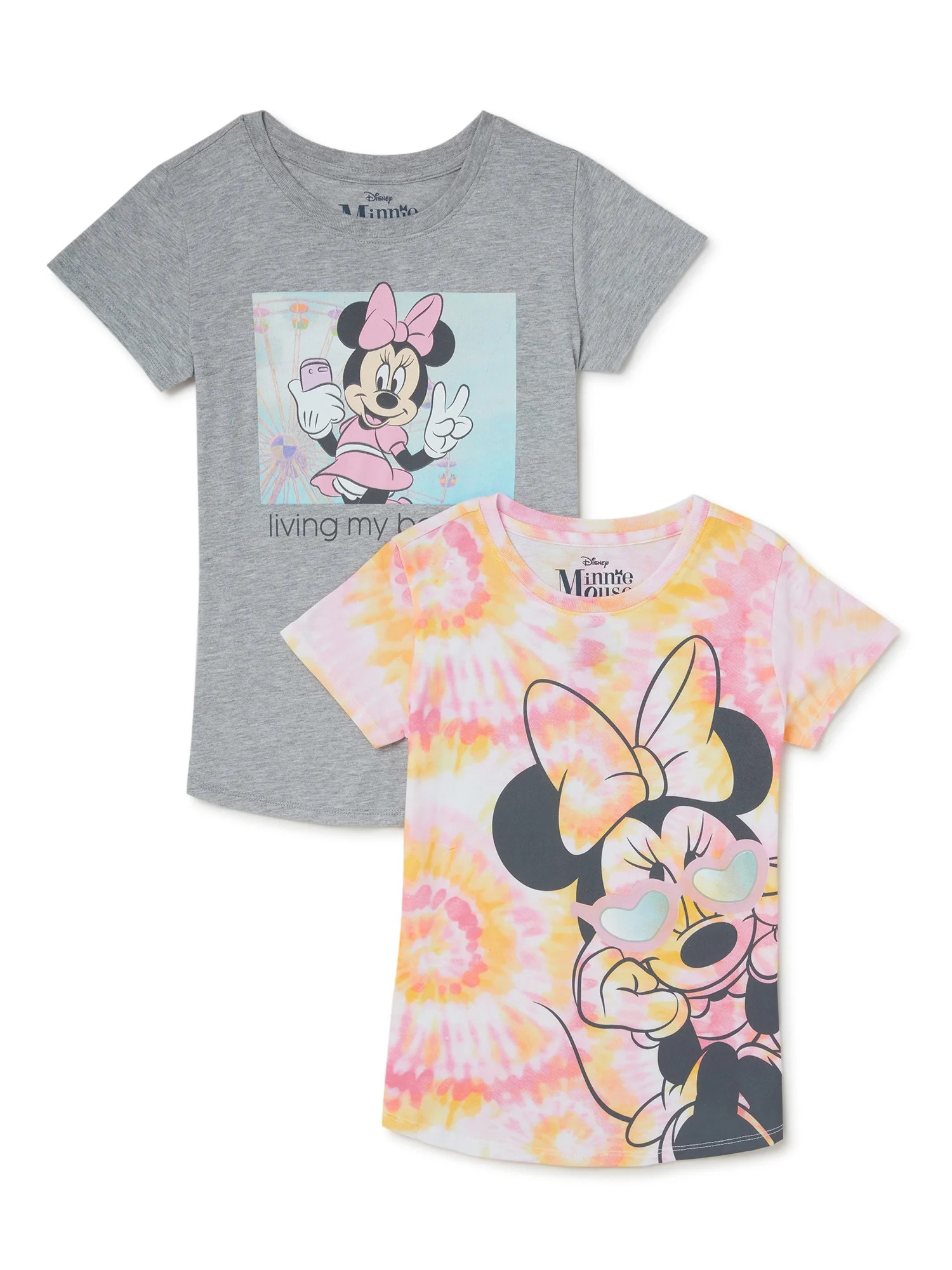 Minnie Mouse Girls' Short Sleeve T-Shirt, 2-Pack, Sizes 4-16 | Walmart (US)