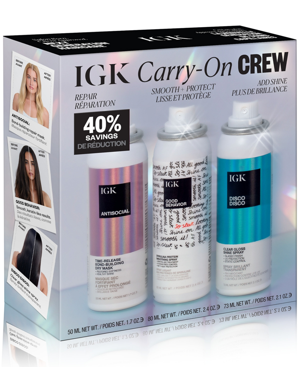 Igk Hair 3-Pc. Carry-On Crew Styling Set | Macy's